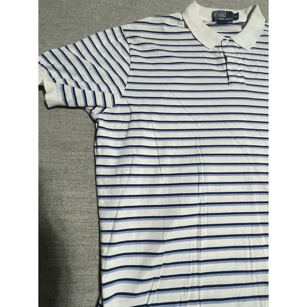 Polo By Ralph Lauren Polo Shirt Men’s Xtra Large White Stripes Cotton